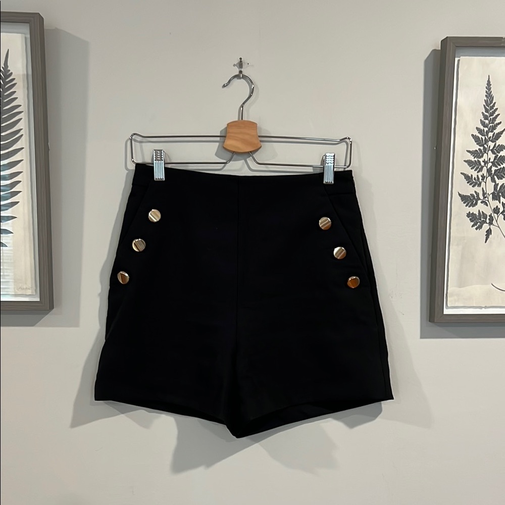 Zara Black High Waist Shorts